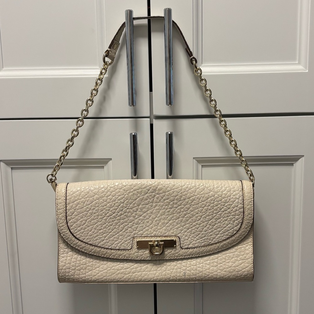 Leather Shoulder Bag DKNY Vintage white Classic